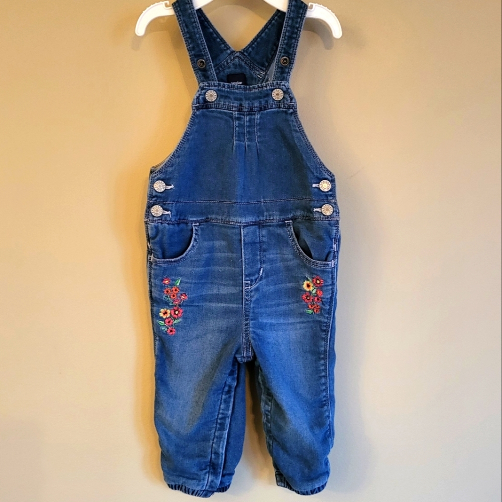Baby Gap soft denim lined overalls